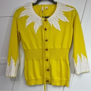 Morh Anthropologie cardigan embroidered Size XS